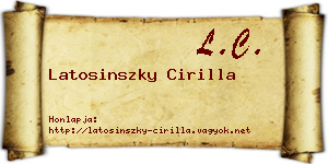 Latosinszky Cirilla névjegykártya